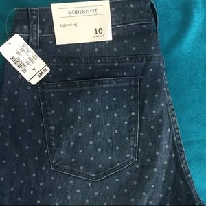 NWT. CHRISTOPHER & BANKS CUTE POLKA DOT JEANS